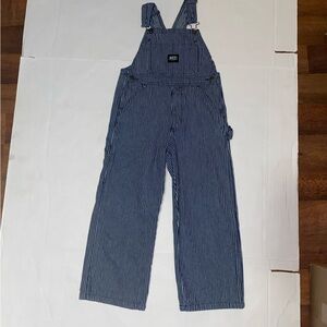 KEY Striped  Bib Overalls Size 7 Kids